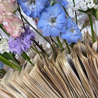 Flowers-in-between-book-pages